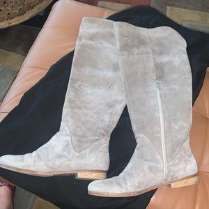 Marina Rinaldi Gray Suede Knee-High Boots 39